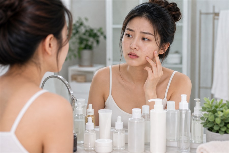 Vì sao da bị bí và nổi mụn khi skincare quá nhiều bước?